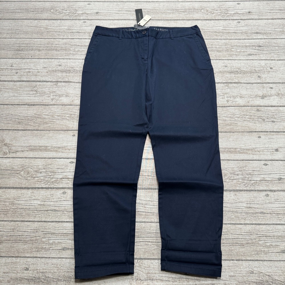 NEW Talbots Pants Women's 10 Navy Blue Slim Fit Hampshire Ankle The Weekender